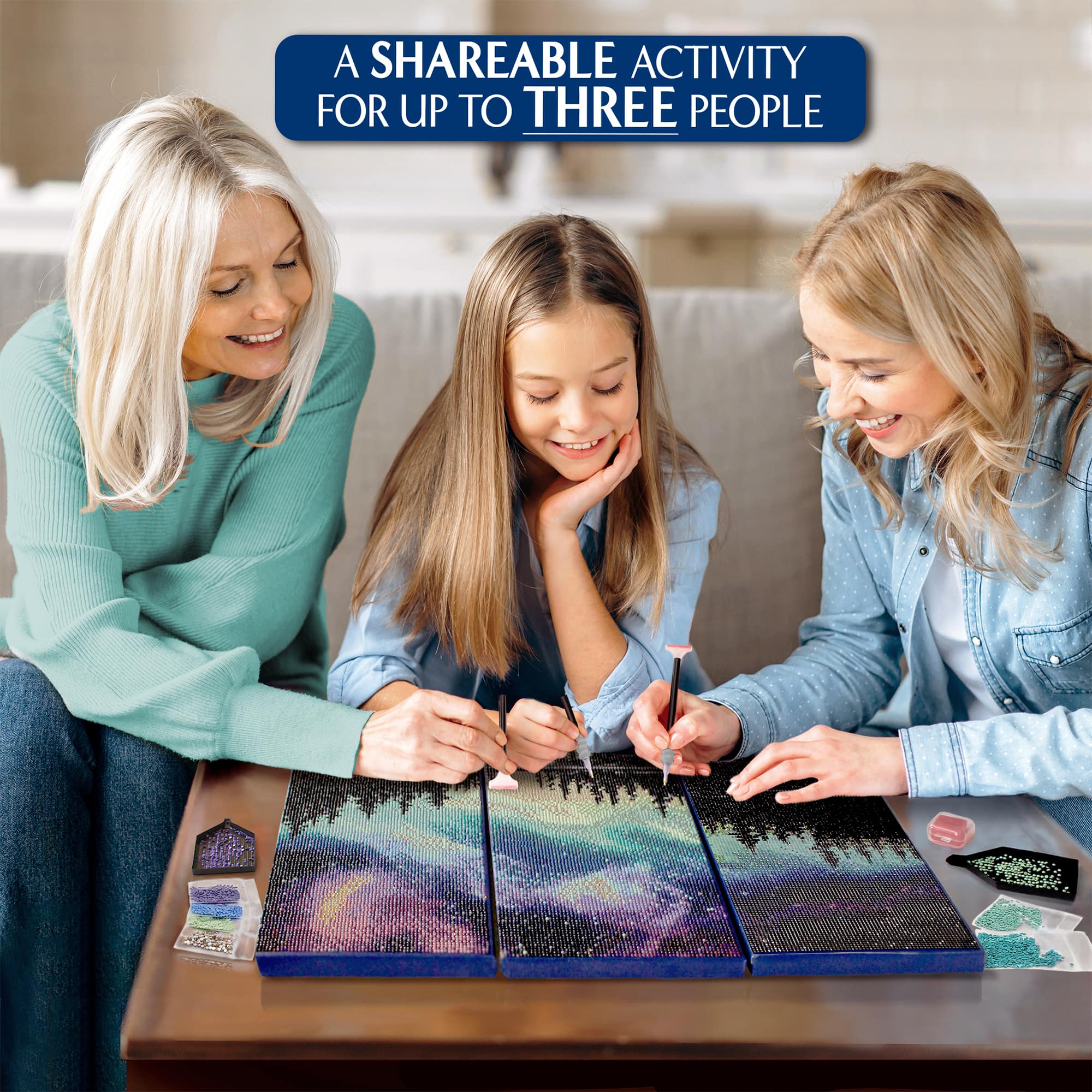 ArtSkills® Brilliant Art Northern Lights Triptych Stretched Canvas Diamond Painting Kit